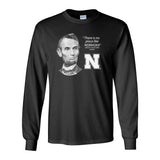 Abe Lincoln "No place like NEBRASKA" Huskers Long Sleeve Tee Shirt