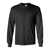 Nebraska Rainbow Outline N Long Sleeve Tee Shirt