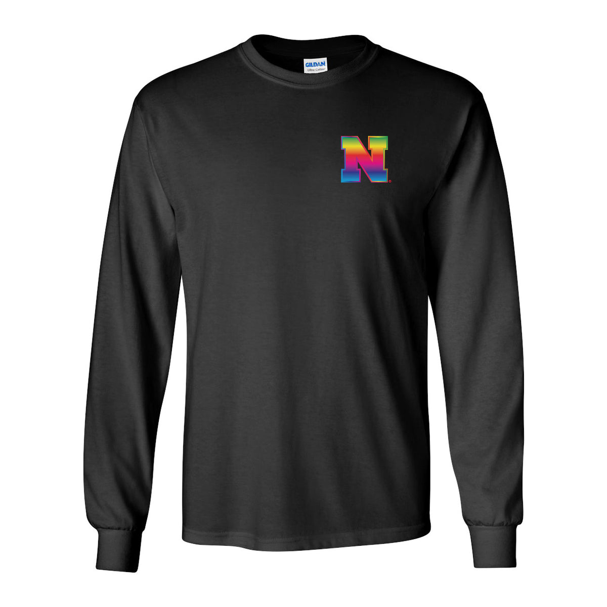 Nebraska Rainbow N Long Sleeve Tee Shirt