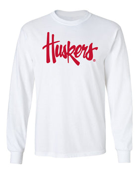 Nebraska Huskers Long Sleeve Tee Shirt - Legacy Script Huskers