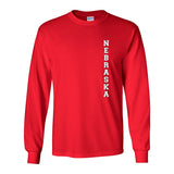 Vertical "NEBRASKA" Long Sleeve Tee Shirt