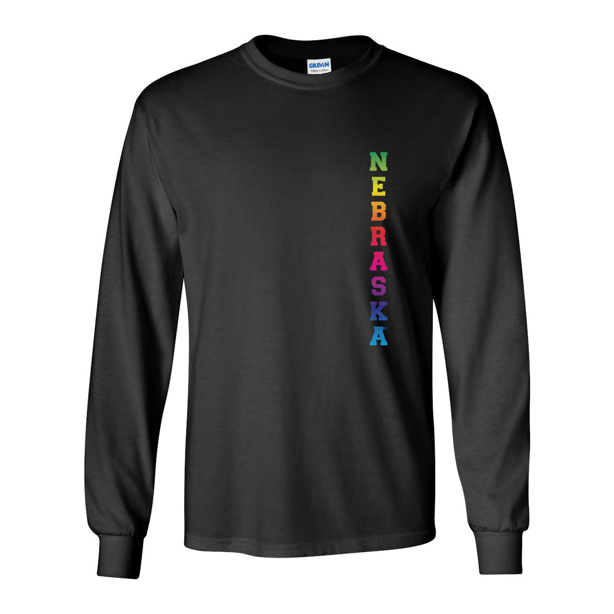 Rainbow "NEBRASKA" Huskers Long Sleeve Tee Shirt
