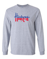 Nebraska Tee Shirt Long Sleeve Red White And Blue Script Huskers
