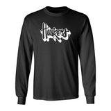Nebraska Huskers Long Sleeve Tee Shirt - White Script Huskers Outline