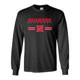 Nebraska Husker Tee Shirt Long Sleeve - HUSKERS Stripe N