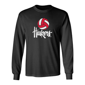 Nebraska Husker Long Sleeve Tee Shirt - Volleyball Legacy Script Huskers