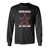 Nebraska Husker Tee Shirt Long Sleeve - Star Huskers GO BIG RED