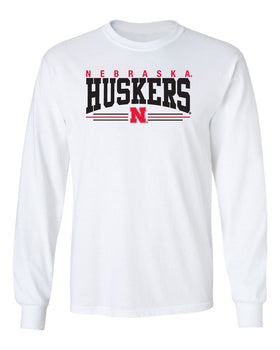 Nebraska Huskers Long Sleeve Tee Shirt - Nebraska Huskers Stripe N