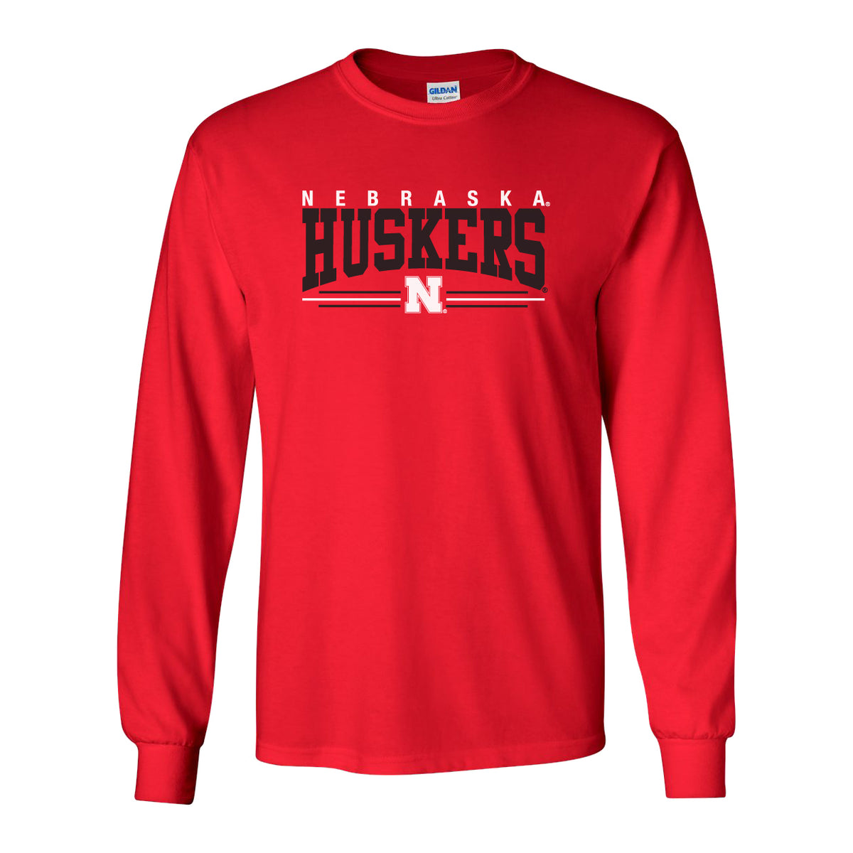 Nebraska Huskers Long Sleeve Tee Shirt - Nebraska Huskers Stripe N