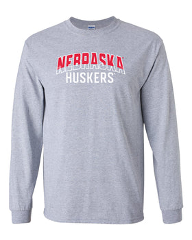 Nebraska Huskers Long Sleeve Tee Shirt - Nebraska Arch Huskers