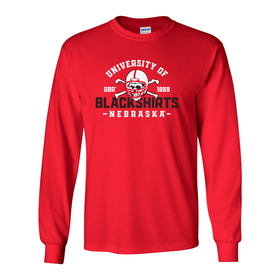 Nebraska Huskers Long Sleeve Tee Shirt - University of Nebraska Blackshirts GBR