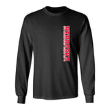 Nebraska Huskers Long Sleeve Tee Shirt - Vertical Nebraska Red & White Fade