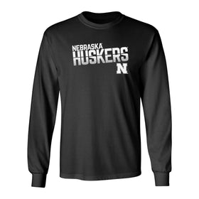 Nebraska Huskers Long Sleeve Tee Shirt - Huskers Stripe Fade