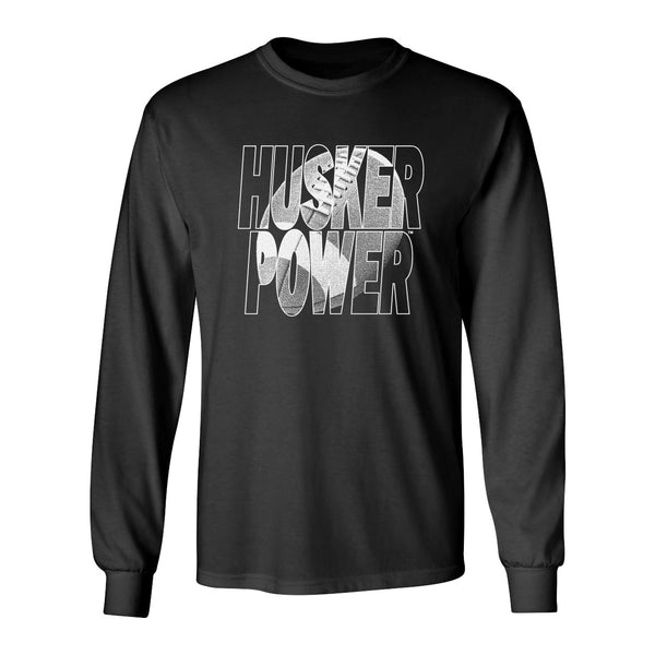 Nebraska Huskers Long Sleeve Tee Shirt - Husker Power Football