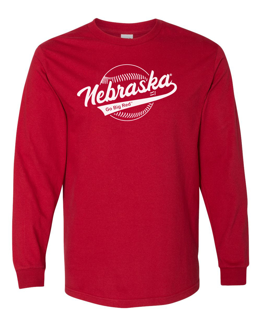 Nebraska Huskers Long Sleeve Tee Shirt - Script Nebraska Baseball