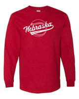 Nebraska Huskers Long Sleeve Tee Shirt - Script Nebraska Baseball