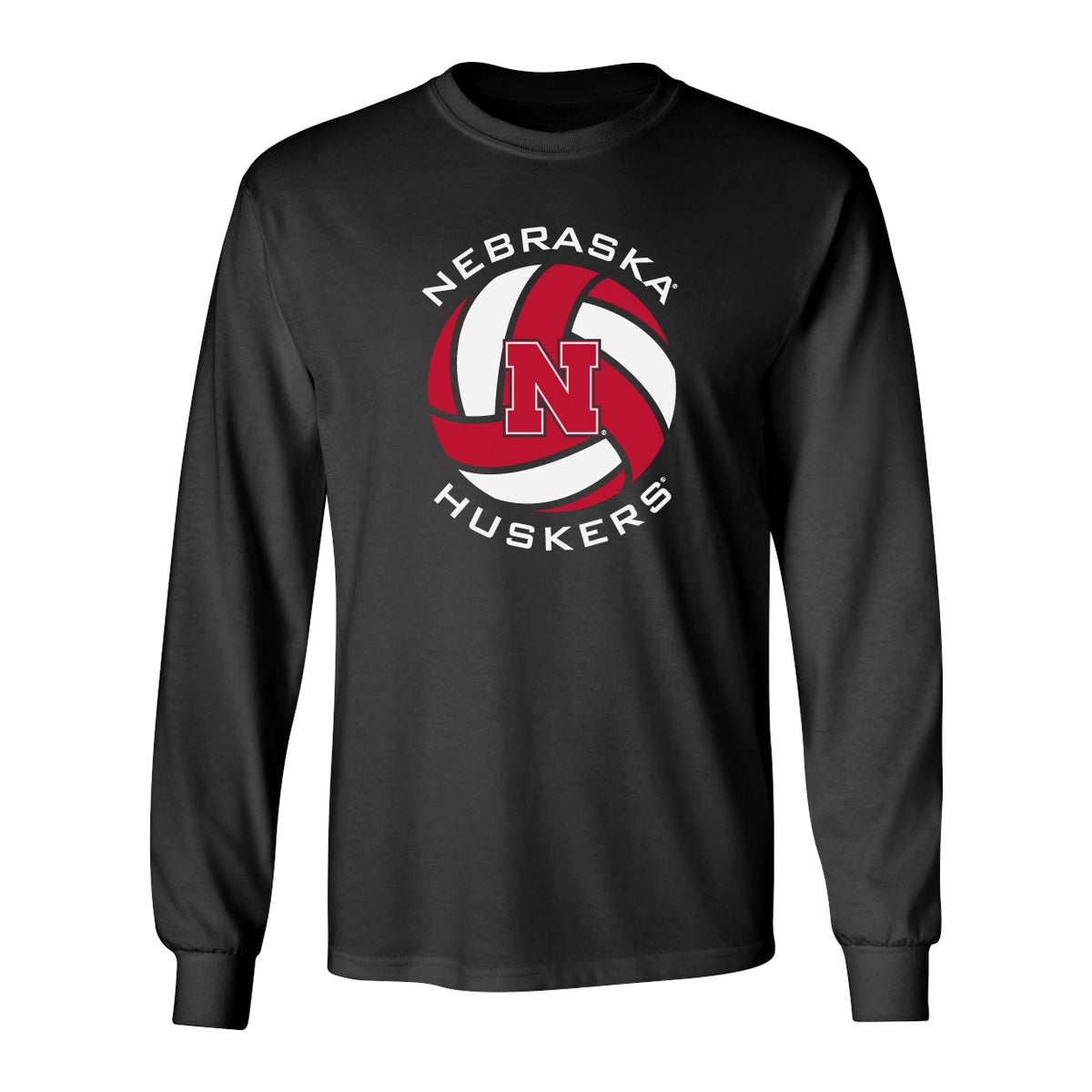 Nebraska Huskers Long Sleeve Tee Shirt - Huskers Volleyball Block N