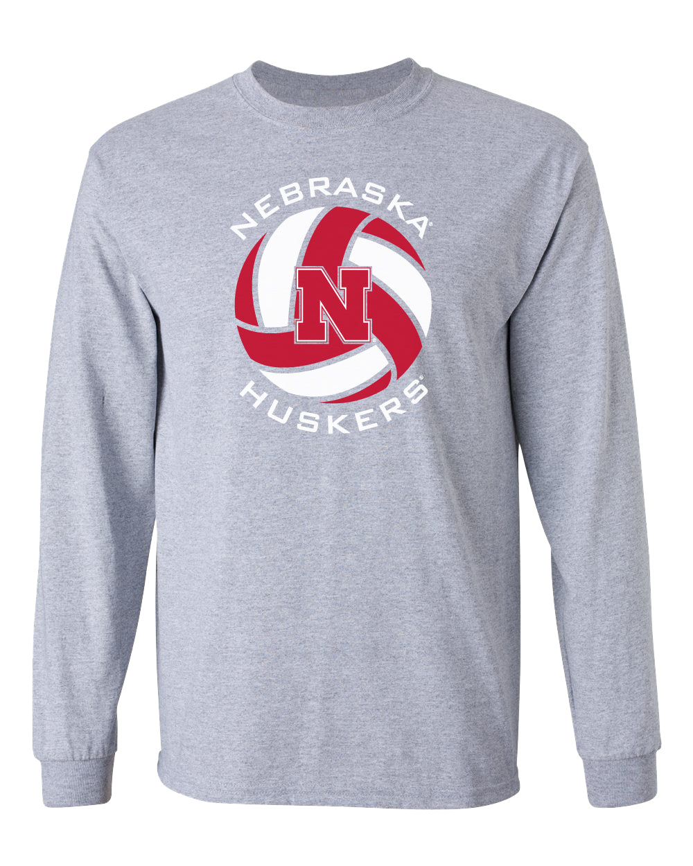 Nebraska Huskers Long Sleeve Tee Shirt - Huskers Volleyball Block N