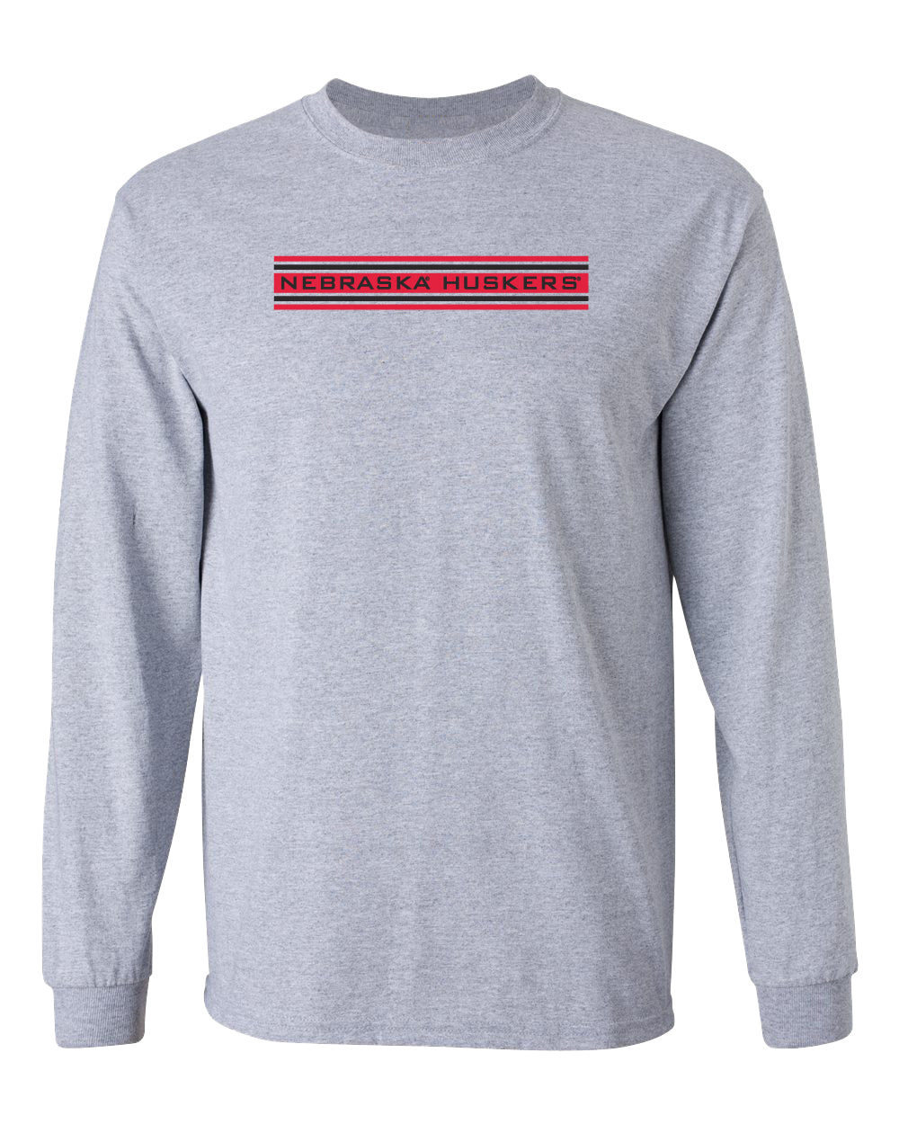 Nebraska Huskers Long Sleeve Tee Shirt - Nebraska Huskers Horiz Stripe