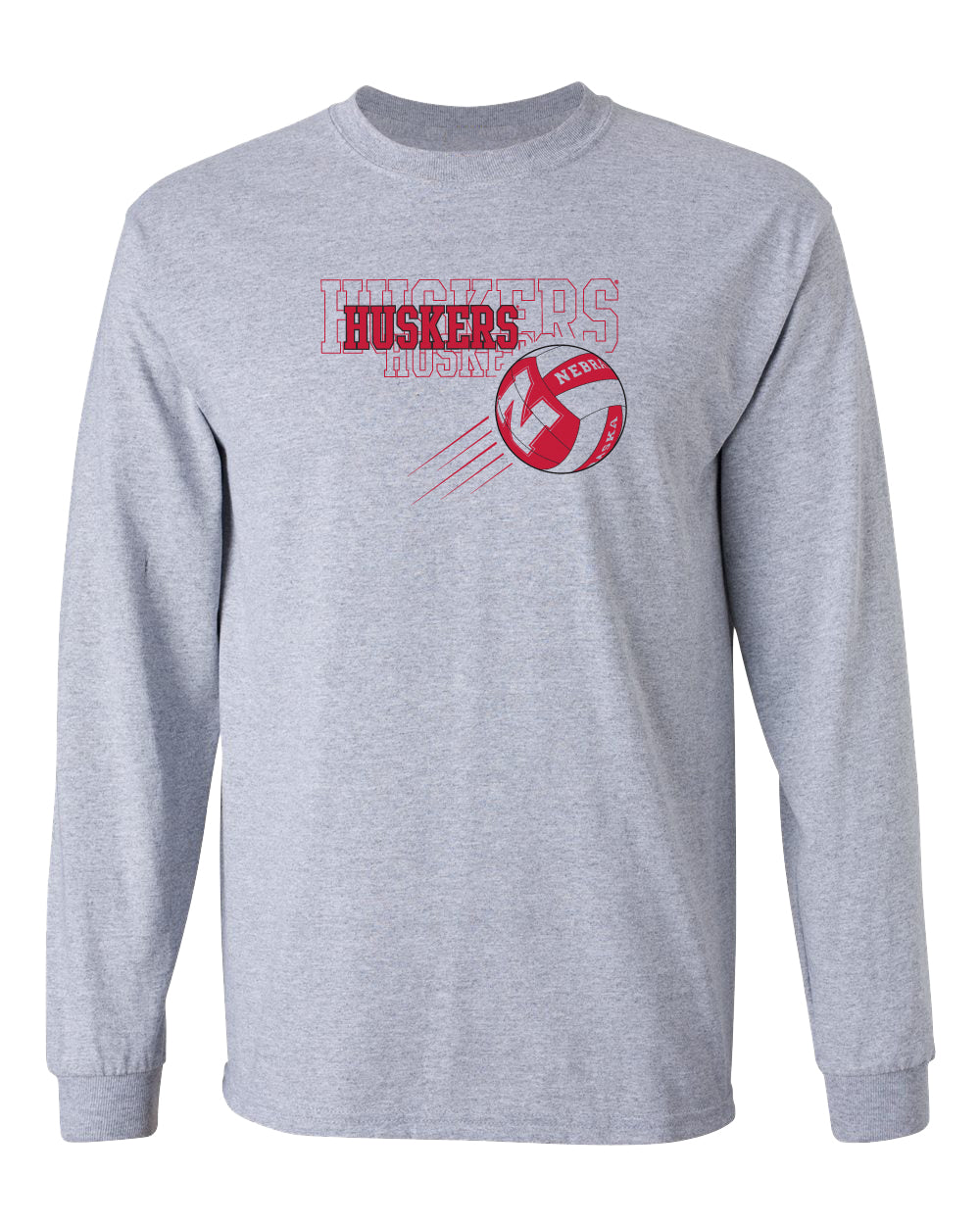 Nebraska Huskers Long Sleeve Tee Shirt - Nebraska Volleyball Huskers Times 3