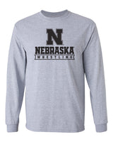 Nebraska Huskers Long Sleeve Tee Shirt - Nebraska Wrestling Black Ink