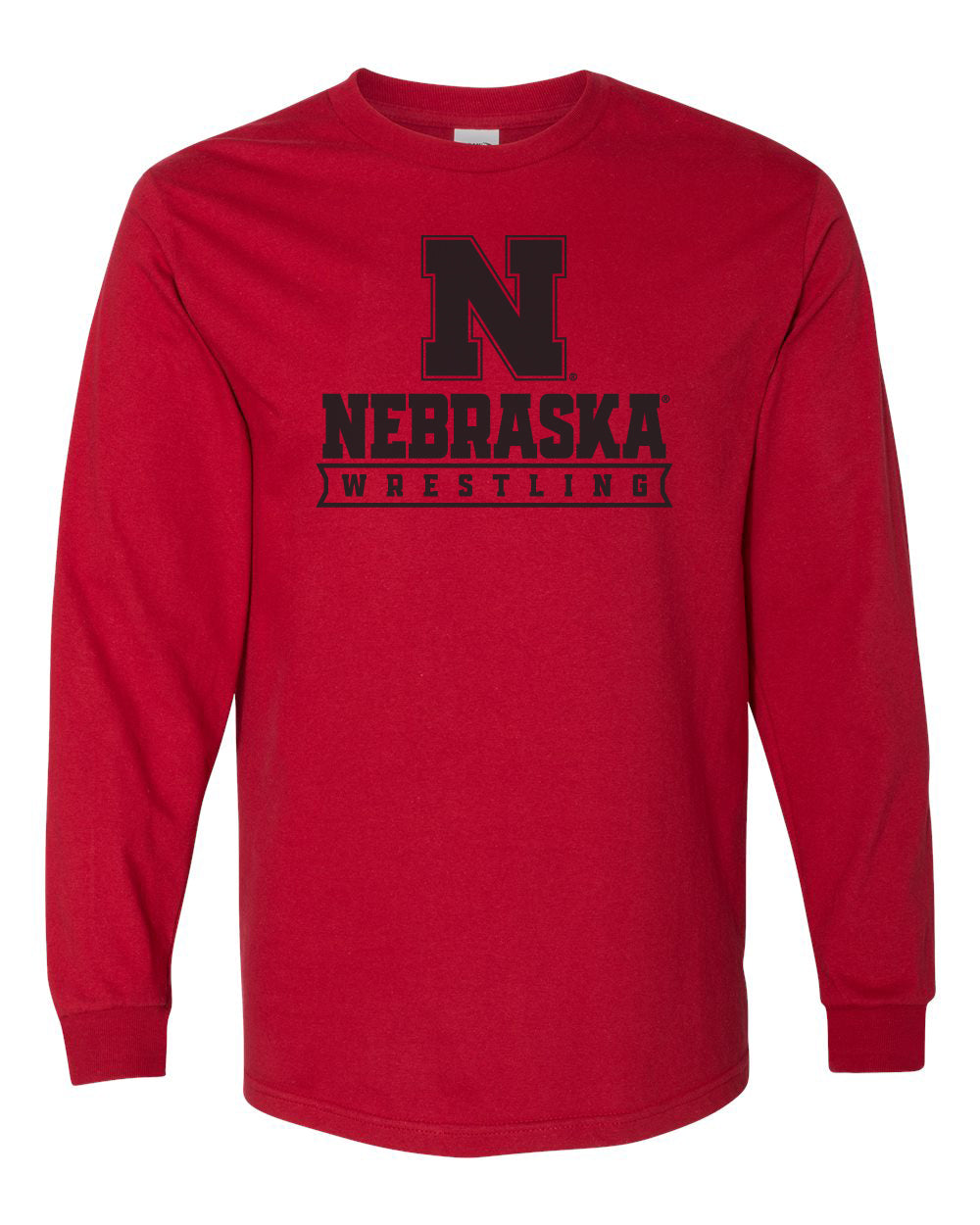 Nebraska Huskers Long Sleeve Tee Shirt - Nebraska Wrestling Black Ink
