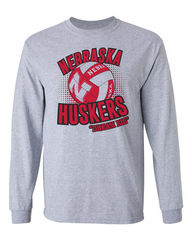 Nebraska Huskers Long Sleeve Tee Shirt - Huskers Volleyball Dream Big