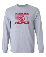 Nebraska Huskers Long Sleeve Tee Shirt - Huskers Volleyball 5-Time National Champions