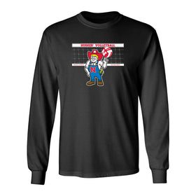 Nebraska Huskers Long Sleeve Tee Shirt - Nebraska Volleyball with Herbie Husker
