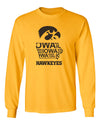 Iowa Long Sleeve Tee Shirt - Iowa Hawkeye State Outline