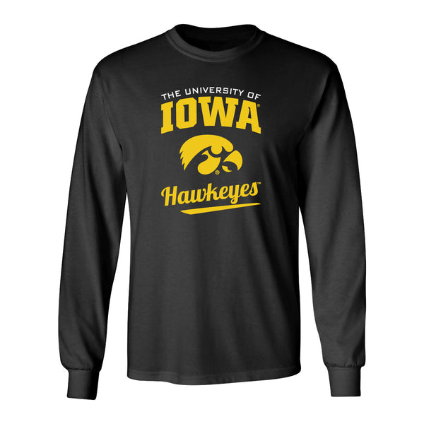 Iowa Hawkeyes Long Sleeve Tee Shirt - The University Of Iowa Script Hawkeyes