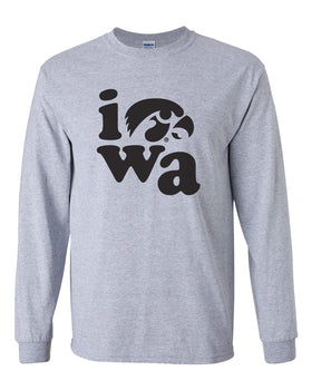 Iowa Hawkeyes Long Sleeve Shirt - Iowa Stacked