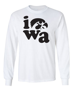 Iowa Hawkeyes Long Sleeve Tee Shirt - Iowa Stacked