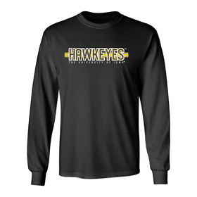 Iowa Hawkeyes Long Sleeve Tee Shirt - Hawkeyes Horizontal Stripe