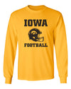 Iowa Hawkeyes Long Sleeve Tee Shirt - Iowa Football Helmet on Gold