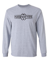 Iowa Hawkeyes Long Sleeve Tee Shirt - Striped HAWKEYES Football Laces
