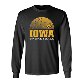 Iowa Hawkeyes Long Sleeve Tee Shirt - Iowa Basketball Oval Tigerhawk