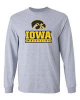 Iowa Hawkeyes Long Sleeve Tee Shirt - Iowa Wrestling Black and Gold