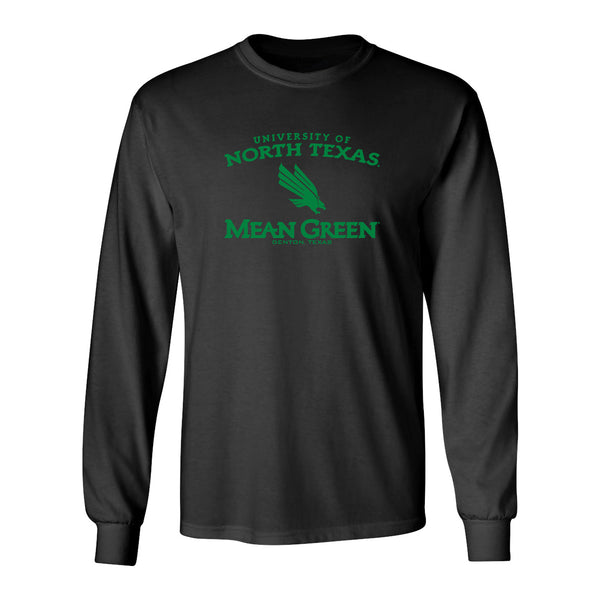 North Texas Mean Green Long Sleeve Tee Shirt - North Texas Arch Primary Logo