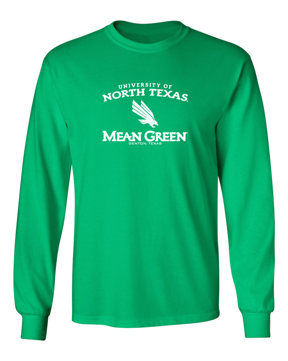 North Texas Mean Green Long Sleeve Tee Shirt - UNT Arch Primary Logo