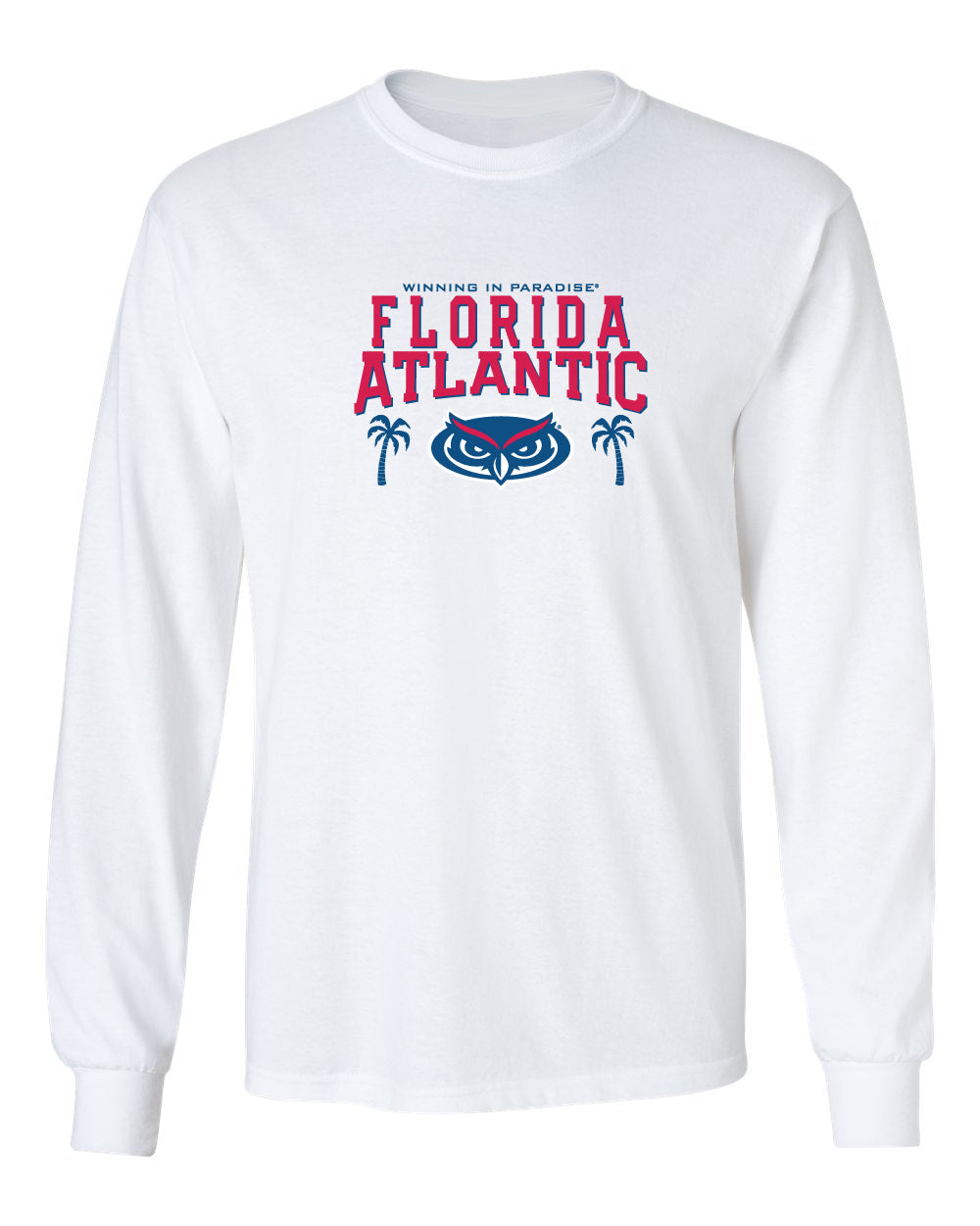 Florida Atlantic Owls Long Sleeve Tee Shirt - FAU Logo Winning in Paradise