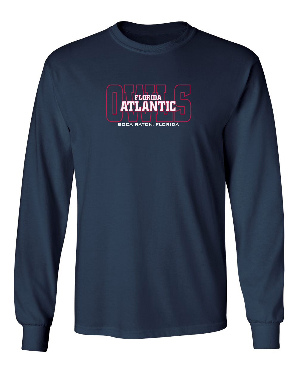 Florida Atlantic Owls Long Sleeve Tee Shirt - FAU Owls Background