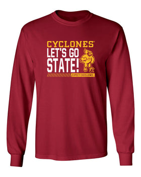 Iowa State Cyclones Long Sleeve Tee Shirt - Let's Go State - Expect Excellence