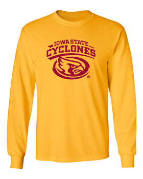 Iowa State Cyclones Long Sleeve Tee Shirt - Cy The ISU Cyclones Mascot Swirl