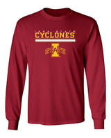 Iowa State Cyclones Long Sleeve Tee Shirt - I-State Logo with Horizontal Stripe
