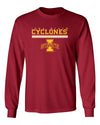 Iowa State Cyclones Long Sleeve Tee Shirt - I-State Logo with Horizontal Stripe