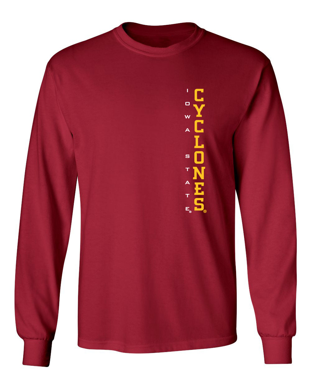 Iowa State Cyclones Long Sleeve Tee Shirt - Vertical Iowa State Cyclones