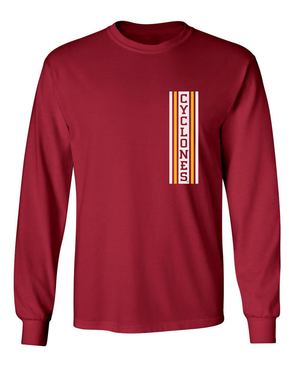 Iowa State Cyclones Long Sleeve Tee Shirt - Vertical Stripe CYCLONES