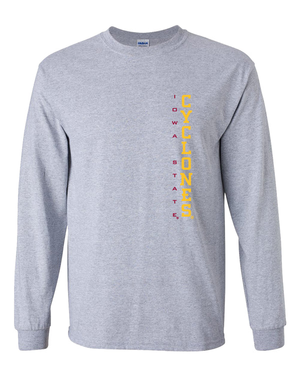 Iowa State Cyclones Long Sleeve Tee Shirt - Vertical Iowa State CYCLONES