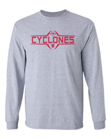Iowa State Cyclones Long Sleeve Tee Shirt - Striped CYCLONES Football Laces